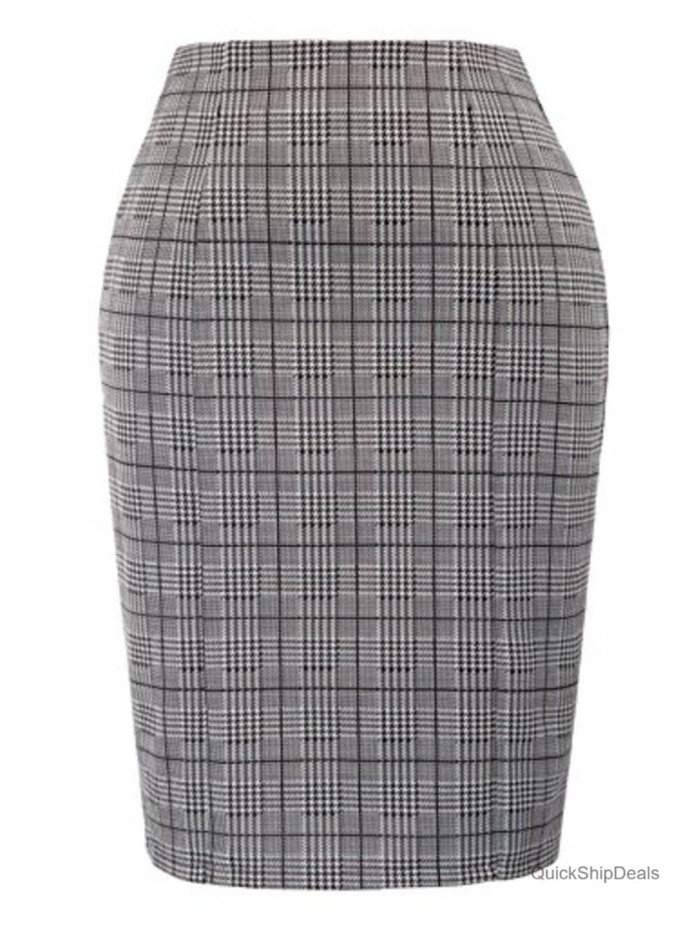 Women's High Waist Pencil Skirt - Knee Length Plaid Bodycon Skirt